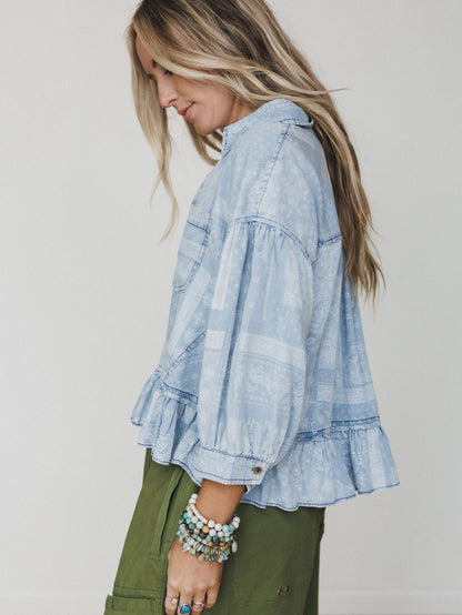 Time to Arrive Top - Light Denim