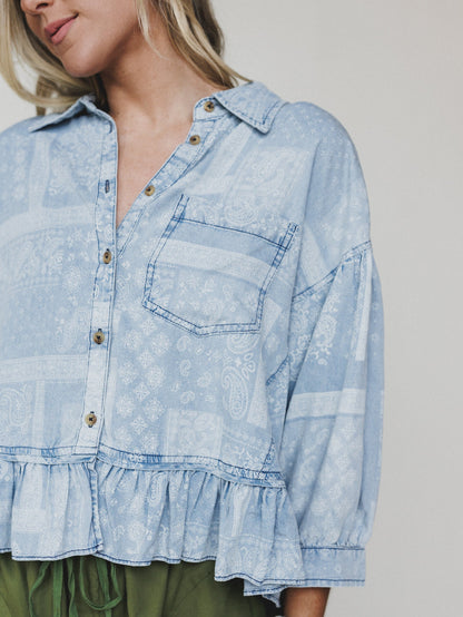 Time to Arrive Top - Light Denim