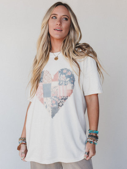 The Nest Patches Of Love Graphic Tee - Ivory