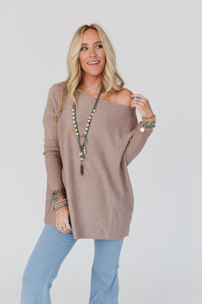 Ready Or Not Dolman Top - Latte