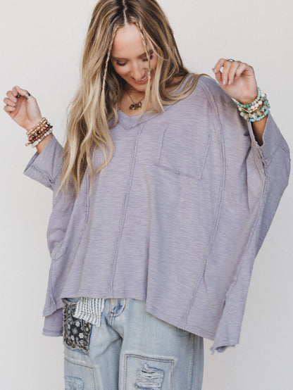 Landon Oversized Top - Lavender