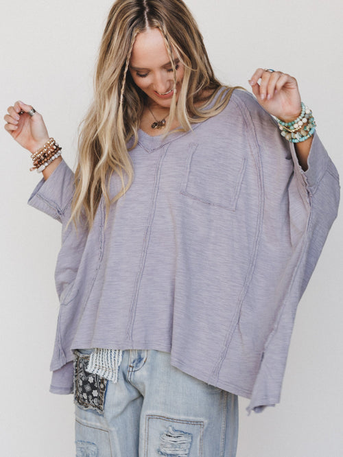 Landon Oversized Top - Lavender