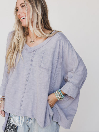 Landon Oversized Top - Lavender