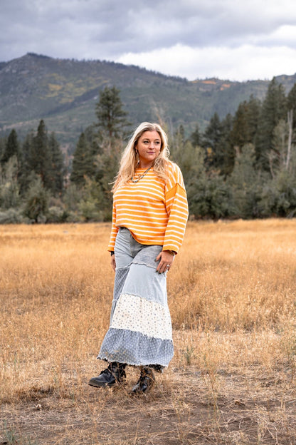 All My Stripes Oversized Sweater - Apricot