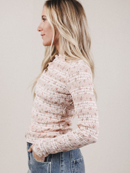 Peach Blossom Floral Top - Peach