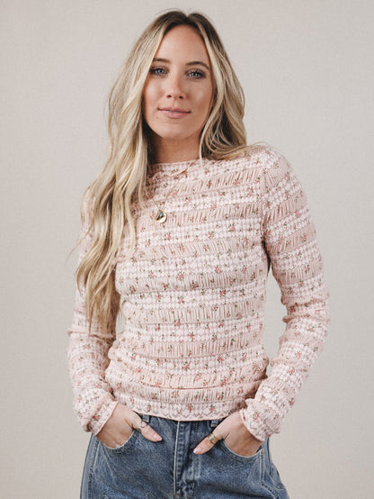 Peach Blossom Floral Top - Peach