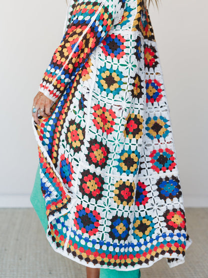 The Nest Soulful Wanderer Crochet Duster - Vivid Multi