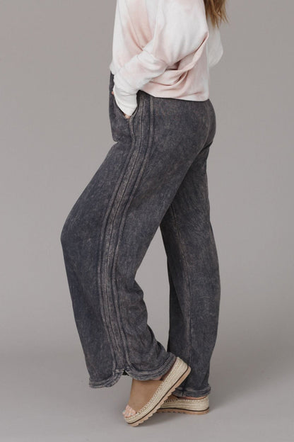 So Comfy Wide Leg Pant Full Length - Charcoal