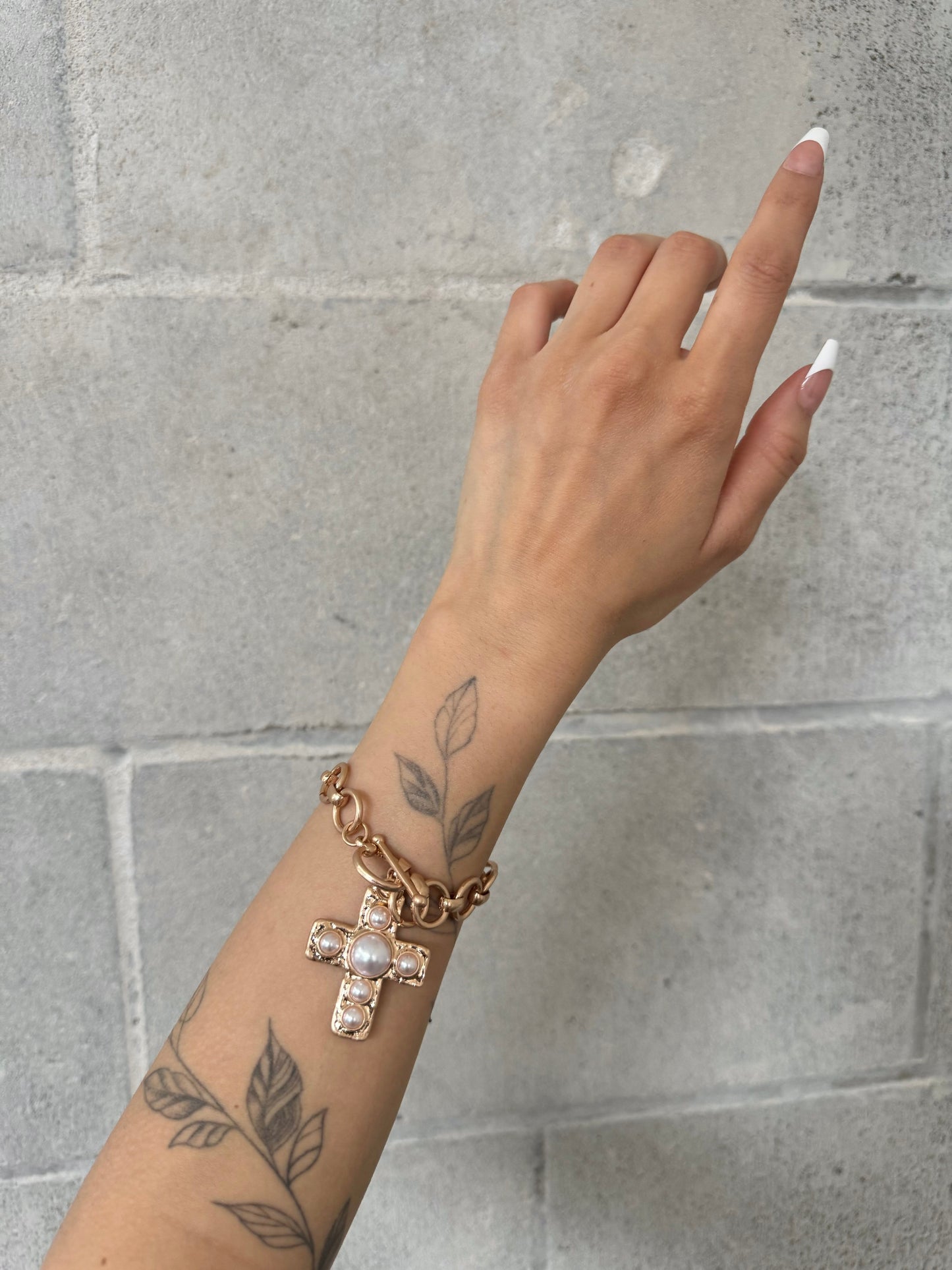 27 Cross Charm Chain Bracelet