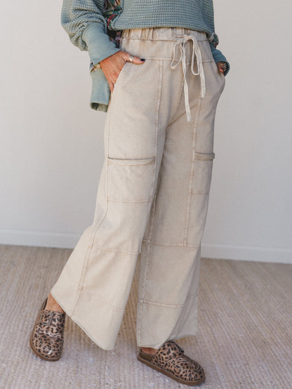 Lucky One Wide Leg Full Pant - Light Mocha