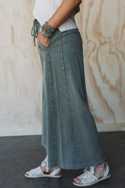 Relaxing Robin Front Pocket Wide Leg Pants - Olive