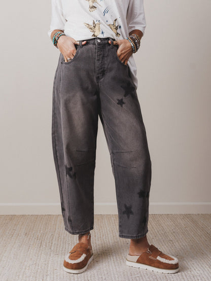 Star Walk Barrel Jeans - Black