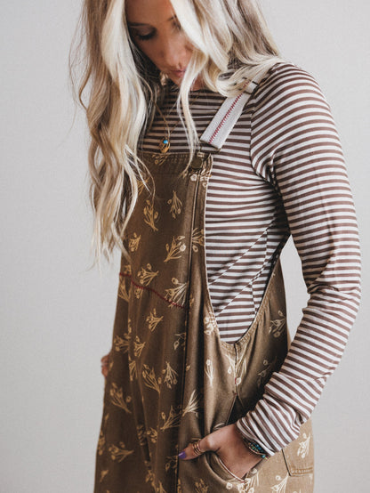 Dream Again Striped Top - Mocha