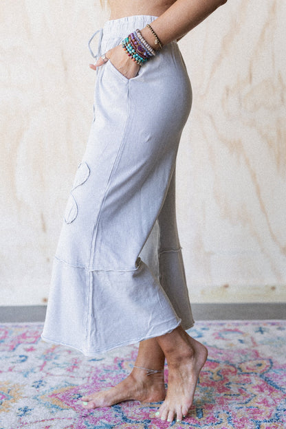 Ethereal Blooms Wide Leg Pants - Stone