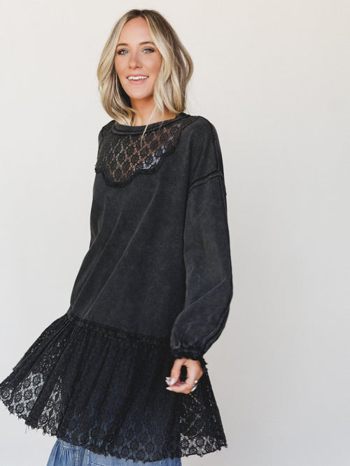 Spring Lily Tunic - Black