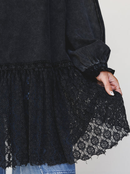 Spring Lily Tunic - Black