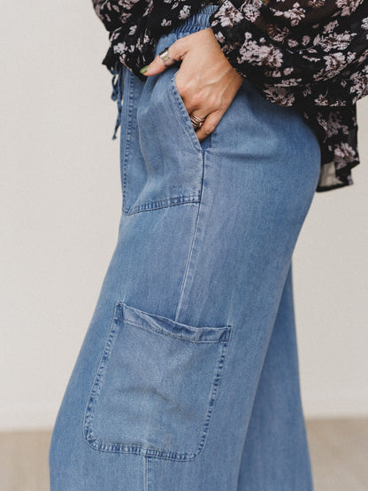 Mood Match Wide Leg Pants - Denim