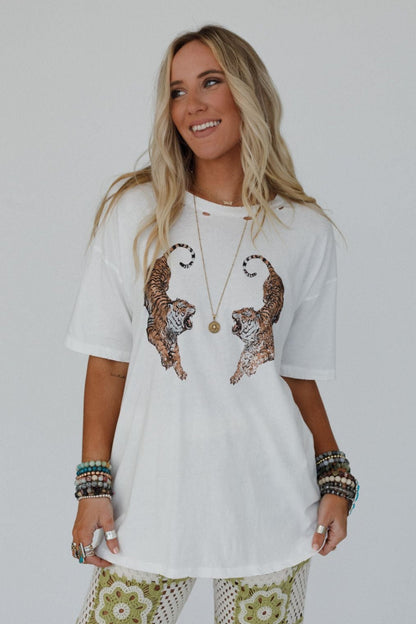 Roaring Tigers Graphic Tee - Ivory