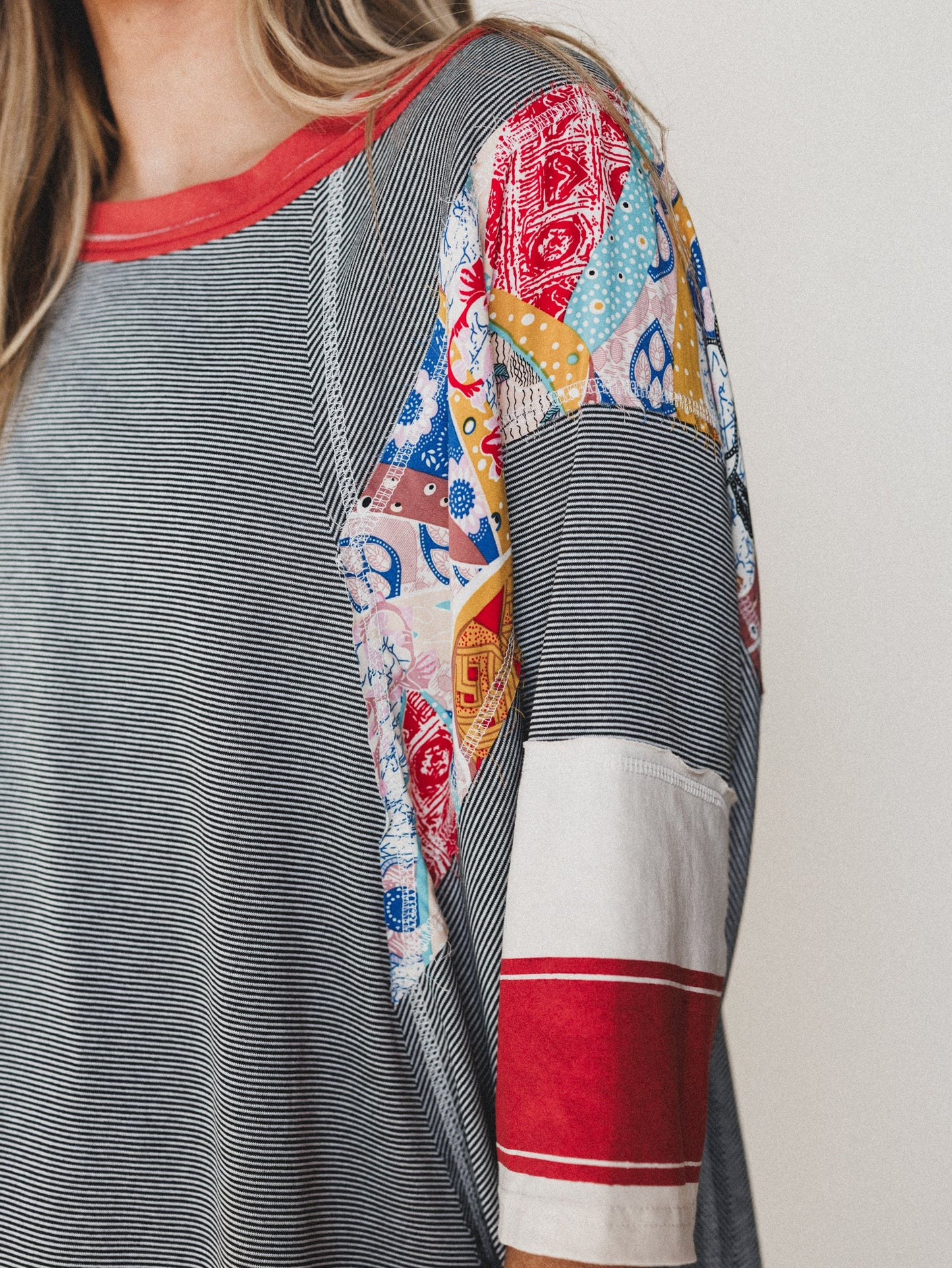 Britt Patchwork Top - Black