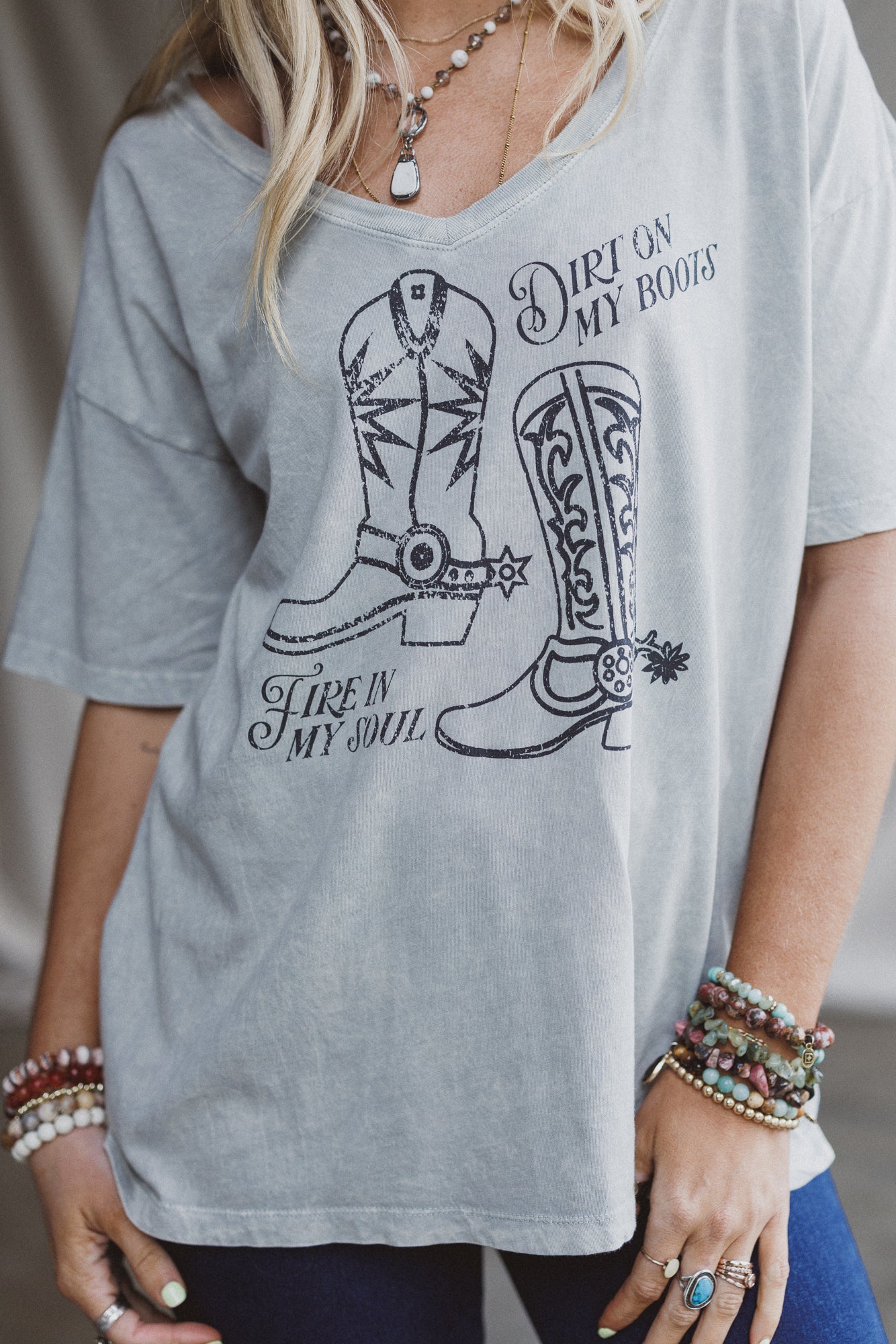 Soul On Fire Graphic Tee - Slate