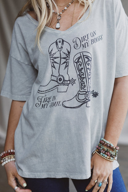 Soul On Fire Graphic Tee - Slate