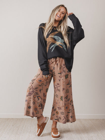 Birds Of A Feather Long Sleeve Tee - Charcoal