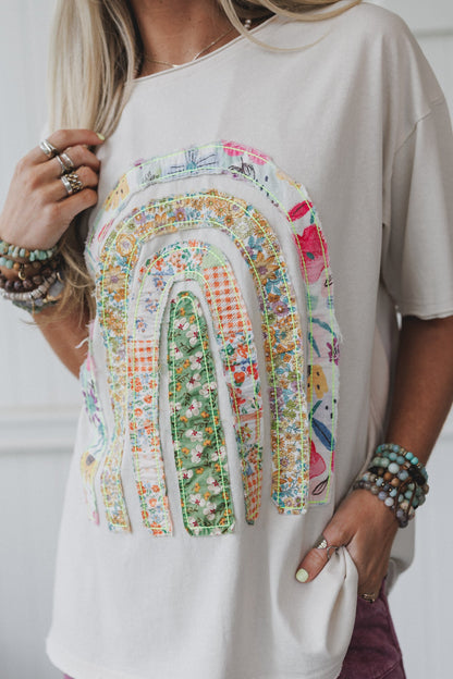 Arch Of Dreams Patchwork Top - Beige