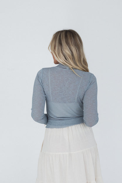 Chasing Butterflies Mesh Top - Gray