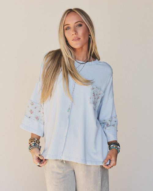 Top Notch Terry Knit Top - Blue