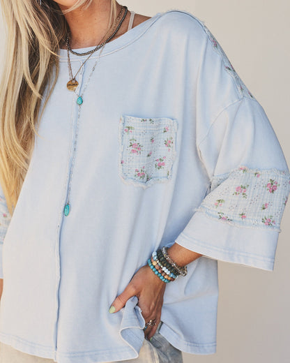 Top Notch Terry Knit Top - Blue