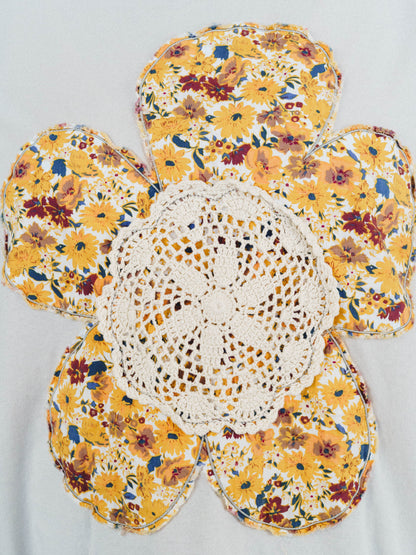 Wildflower Haze Patchwork Top - Khaki