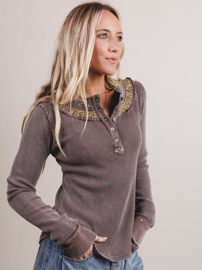 Eclectically Cool Long Sleeve Top - Mocha Mousse