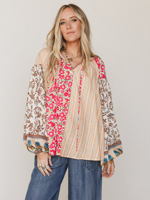 Bohemian Lullabies Blouse - Coral