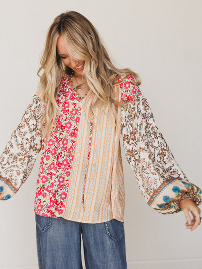 Bohemian Lullabies Blouse - Coral