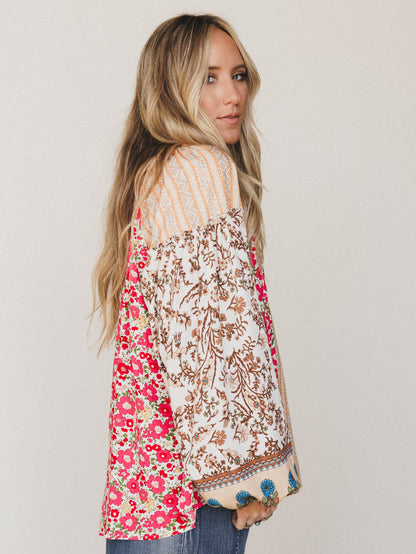 Bohemian Lullabies Blouse - Coral