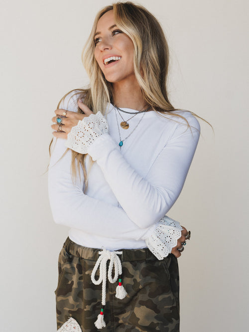 Days of Love Long Sleeve Tee
 - White