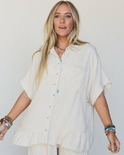 Pure Soul Linen Top - Oatmeal