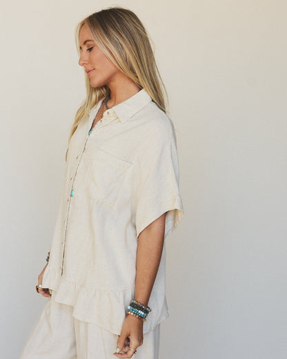 Pure Soul Linen Top - Oatmeal