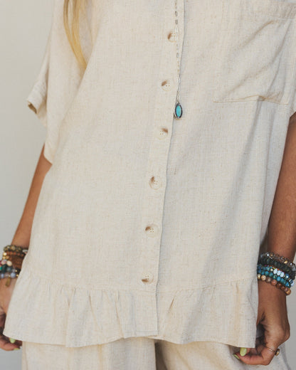Pure Soul Linen Top - Oatmeal
