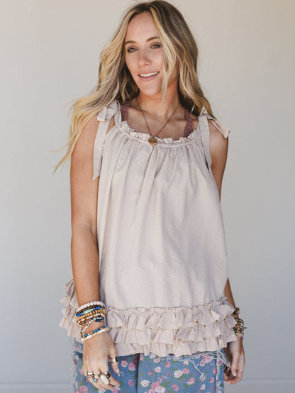 Sunrise Ruffle Tunic - Natural