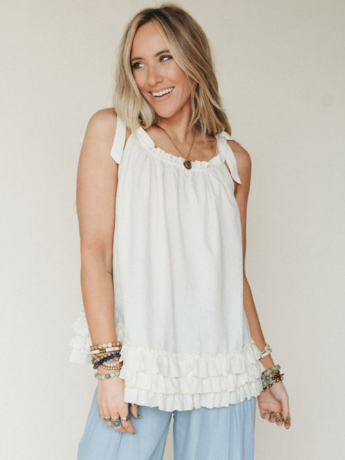 Sunrise Ruffle Tunic - Ivory