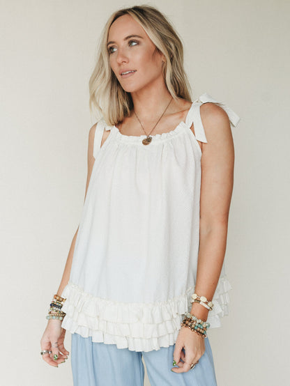 Sunrise Ruffle Tunic - Ivory