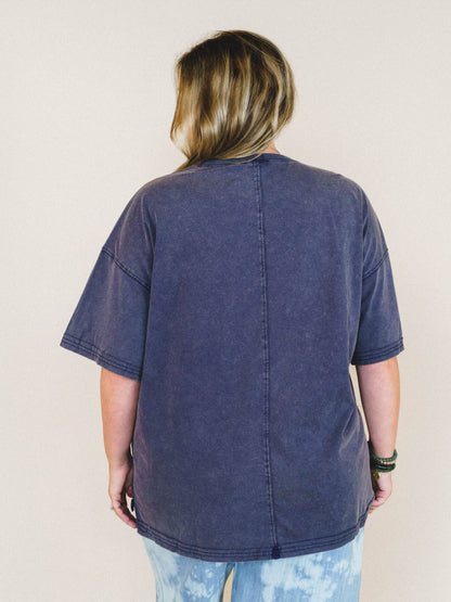 Bird Song Tee - Ash Navy