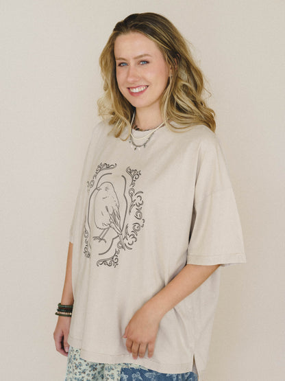 Bird Song Tee - Khaki