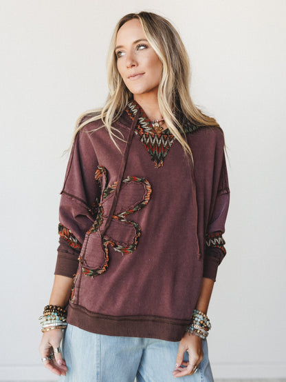 Patchwork Poppy Sweater  - Brown