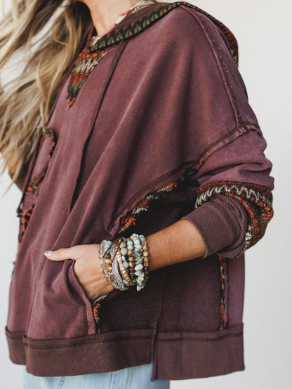 Patchwork Poppy Sweater  - Brown