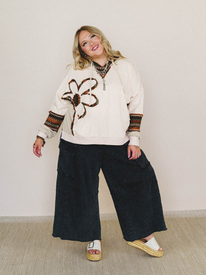 Patchwork Poppy Sweater - Natural