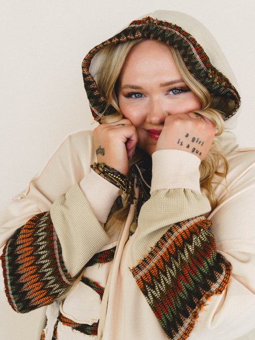 Patchwork Poppy Sweater - Natural