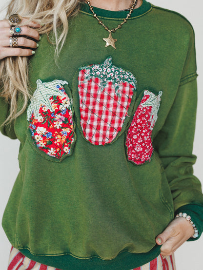 Strawberry Fields Pullover - Juniper Green