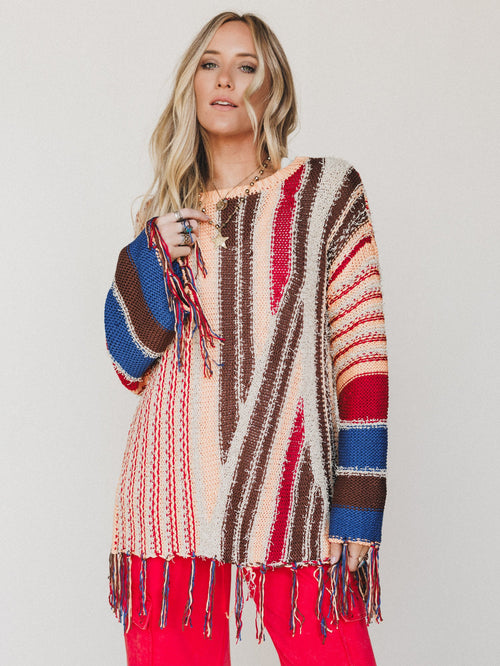 Pastel Melodies Sweater
 - Coral Brown